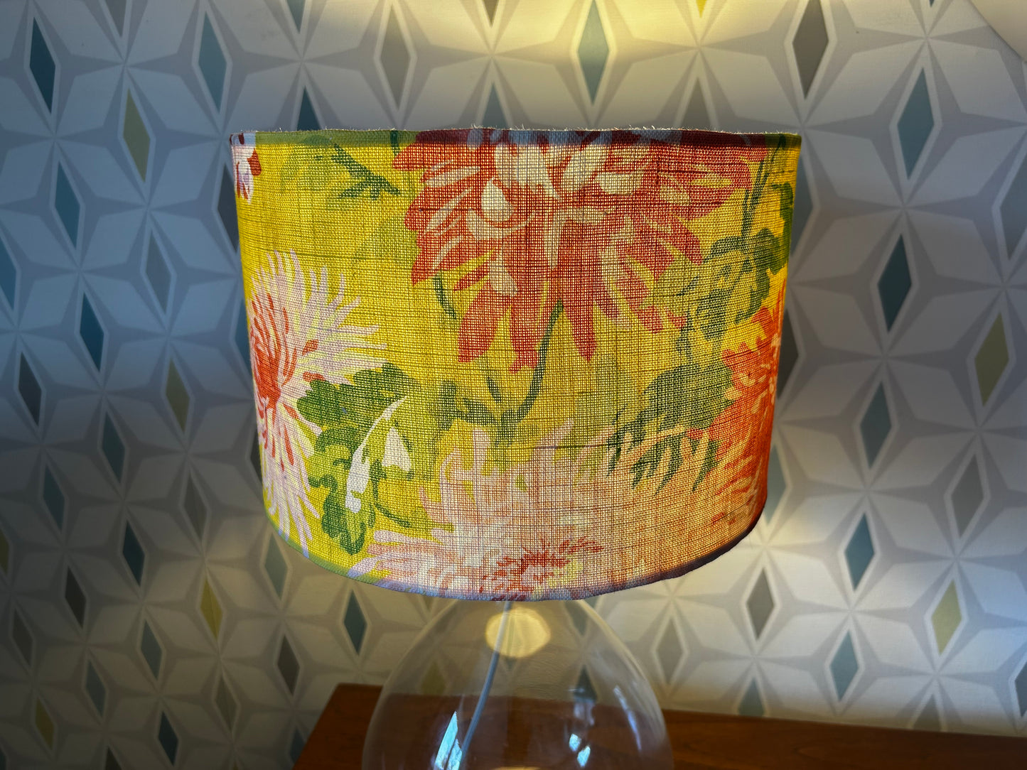 Yellow Linen Chrysanthemum lampshade