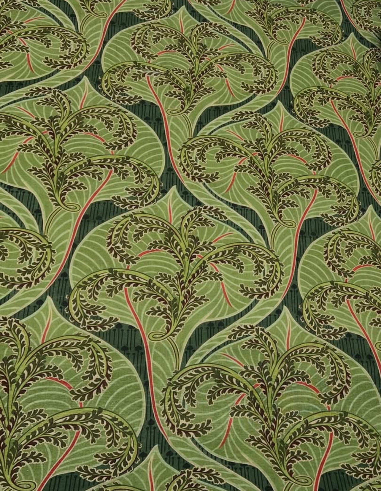 Arts & Crafts Inspired Green Leaf Lampshade