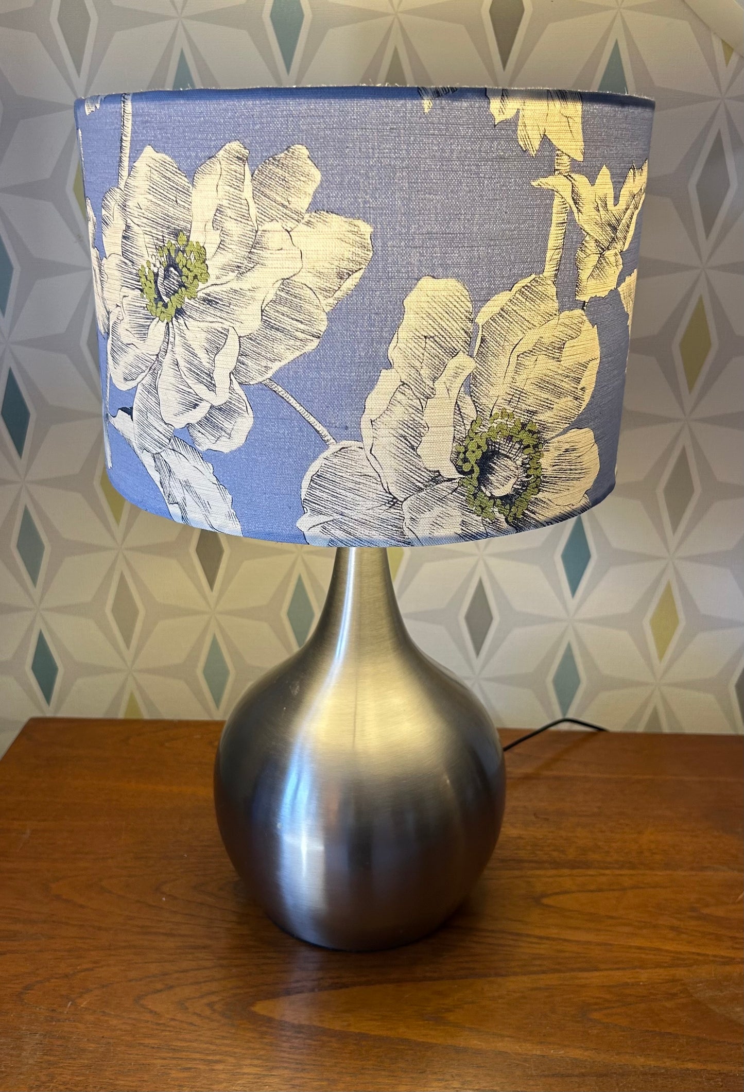 Stunning Blue Poppies Printed fabric Lampshade