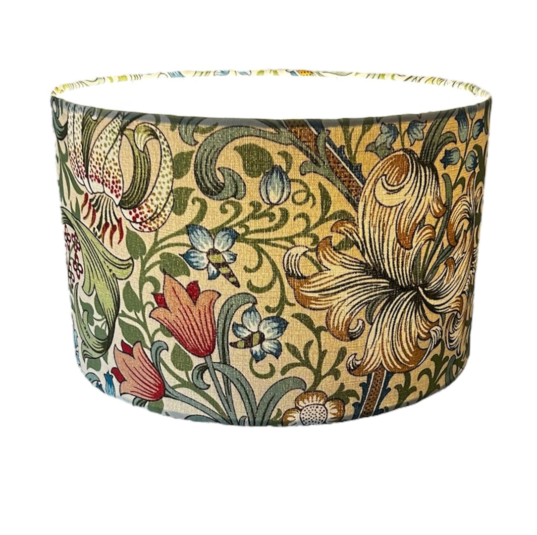Classic William Morris Golden Lily Green and Gold Colourway