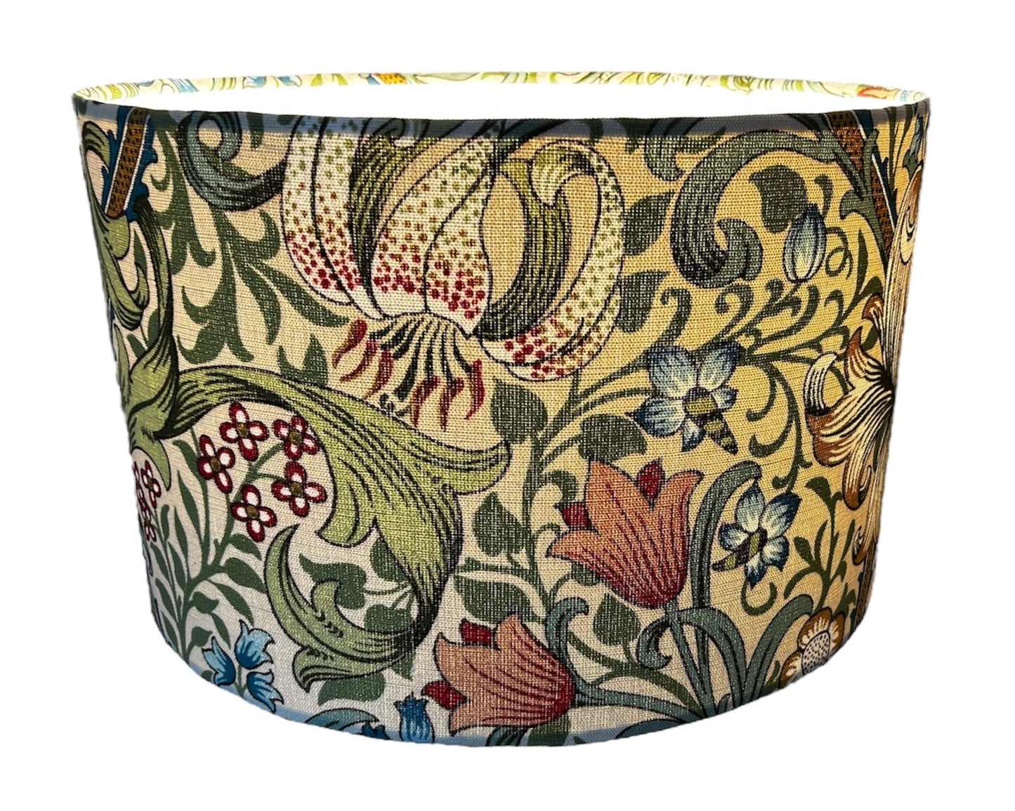 Classic William Morris Golden Lily Green and Gold Colourway