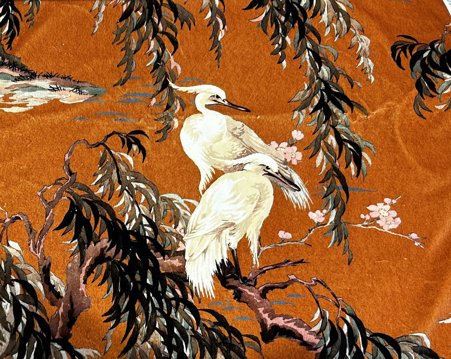40cm Lakeside Willows Orange Luxury Velvet