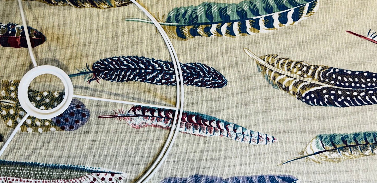 Stunning Stripy Feather Print Lampshade