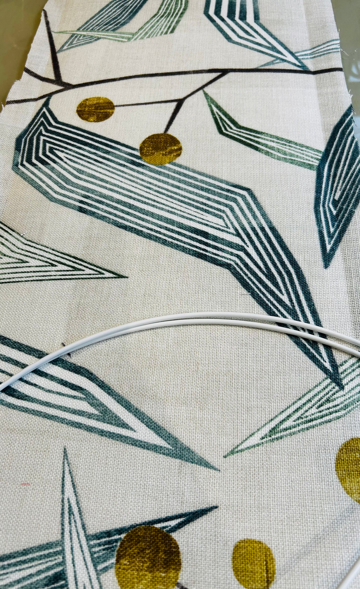 Contemporary bamboo style linen Printed Lampshade