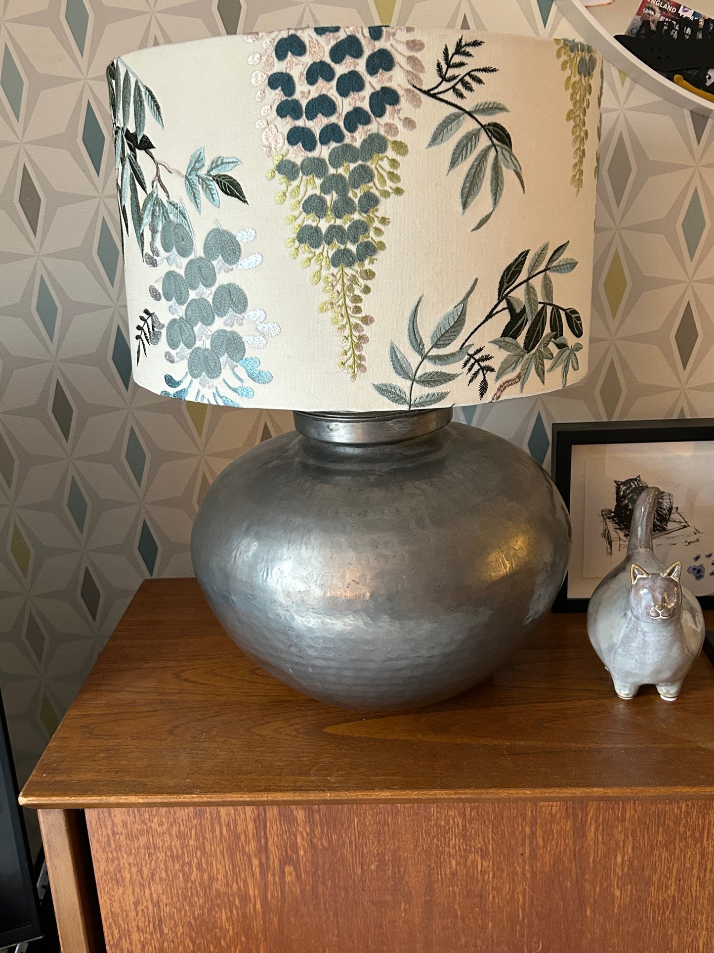 Stunning Embroidered Wisteria Lampshade