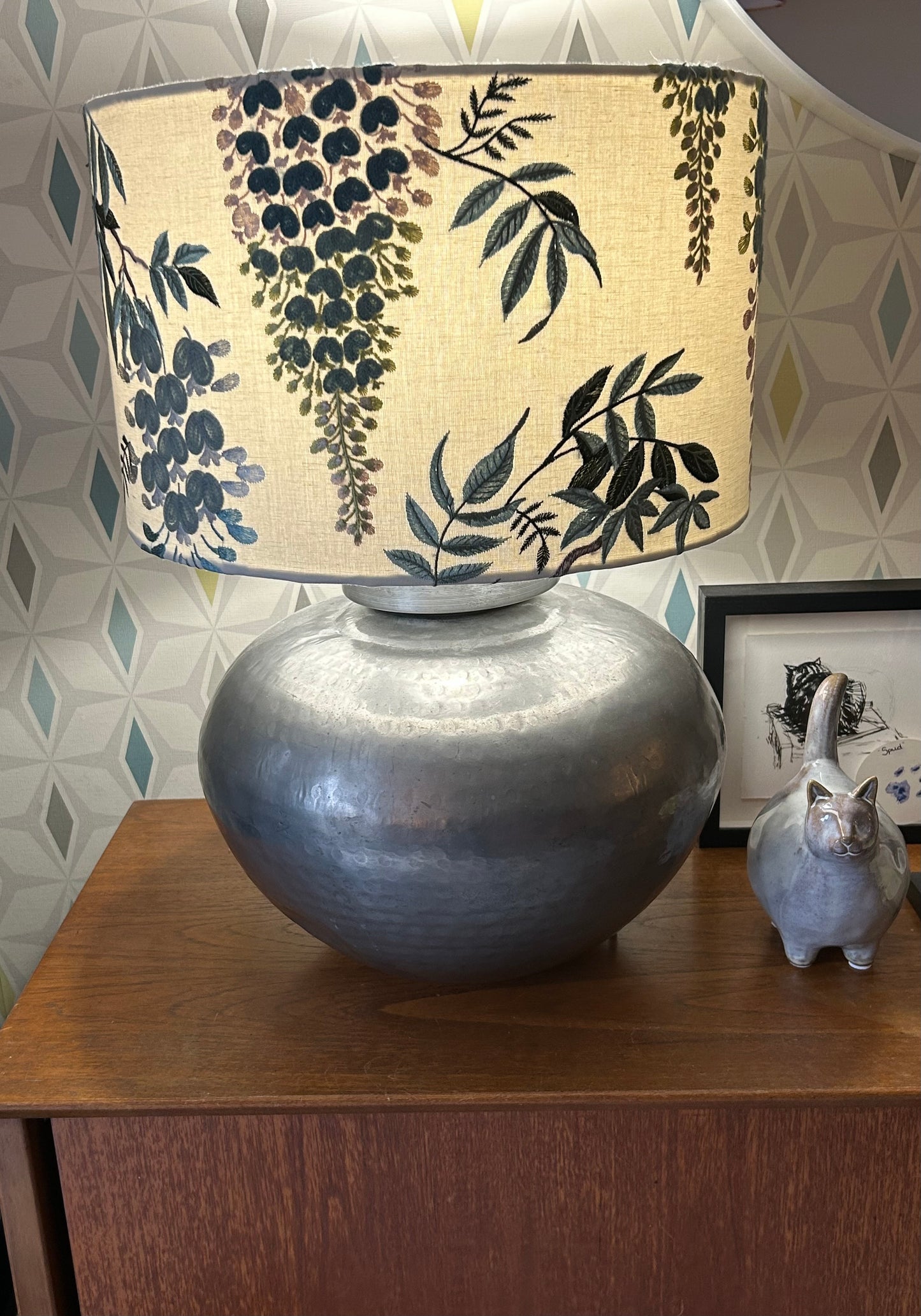 Stunning Embroidered Wisteria Lampshade