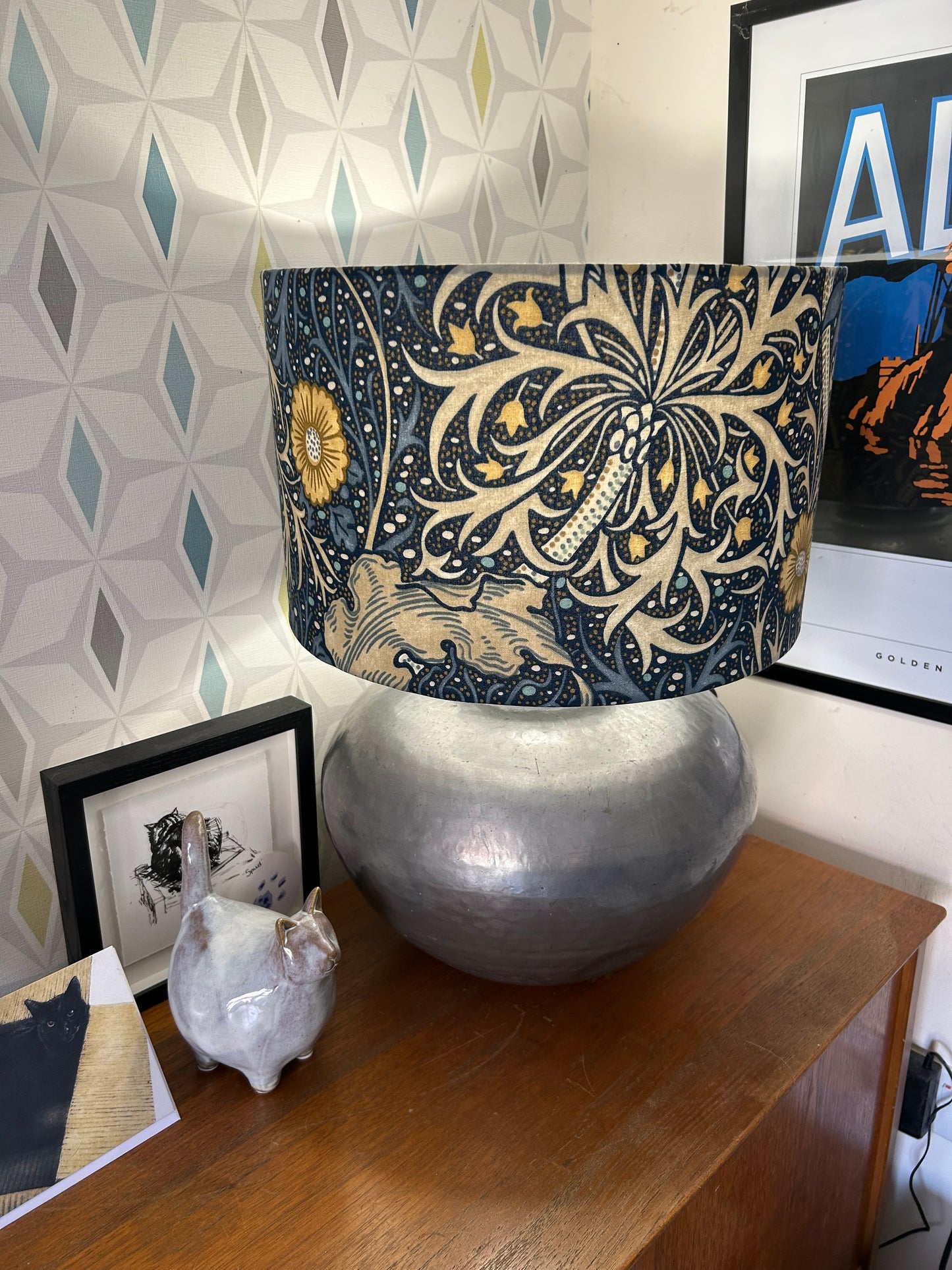 William Morris Lampshade Seaweed in Woad