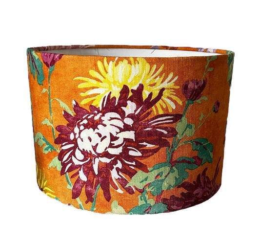 Orange Linen Chrysanthemum lampshade