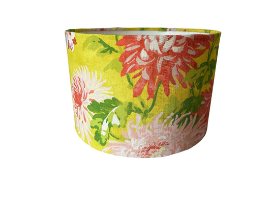 Yellow Linen Chrysanthemum lampshade