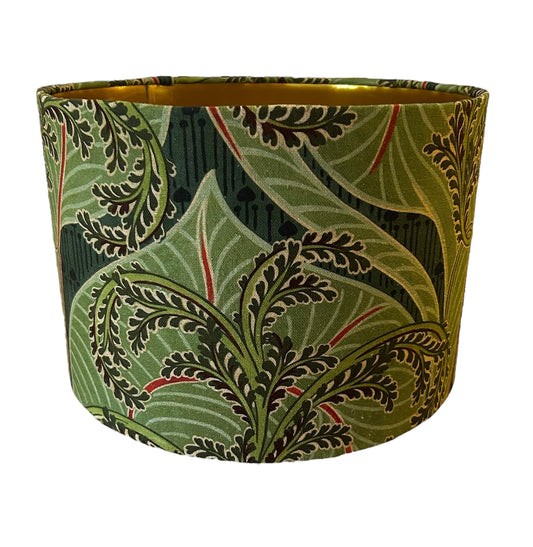 Arts & Crafts Inspired Green Leaf Lampshade