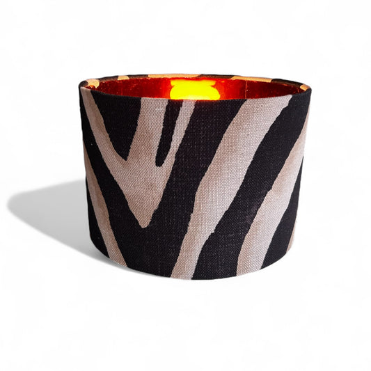 Zebra Print Linen with Copper lining
