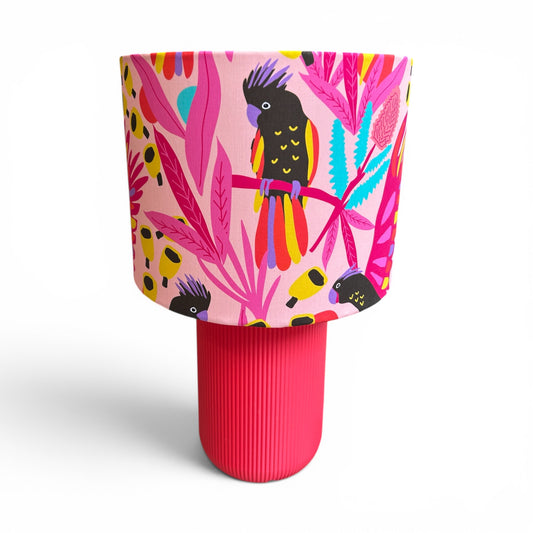 25cm Pink Funky Cockatoos Cotton Lampshades
