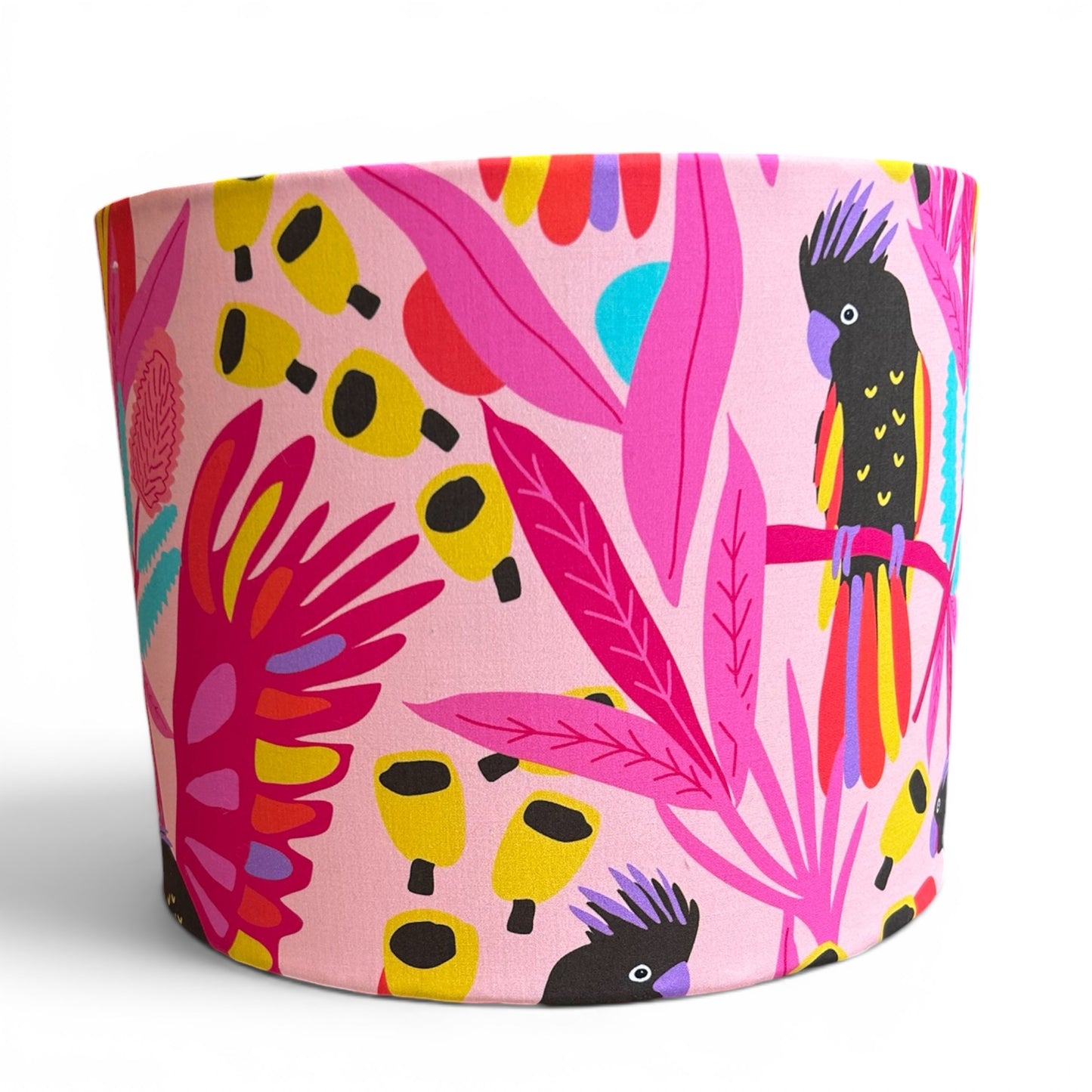25cm Pink Funky Cockatoos Cotton Lampshades