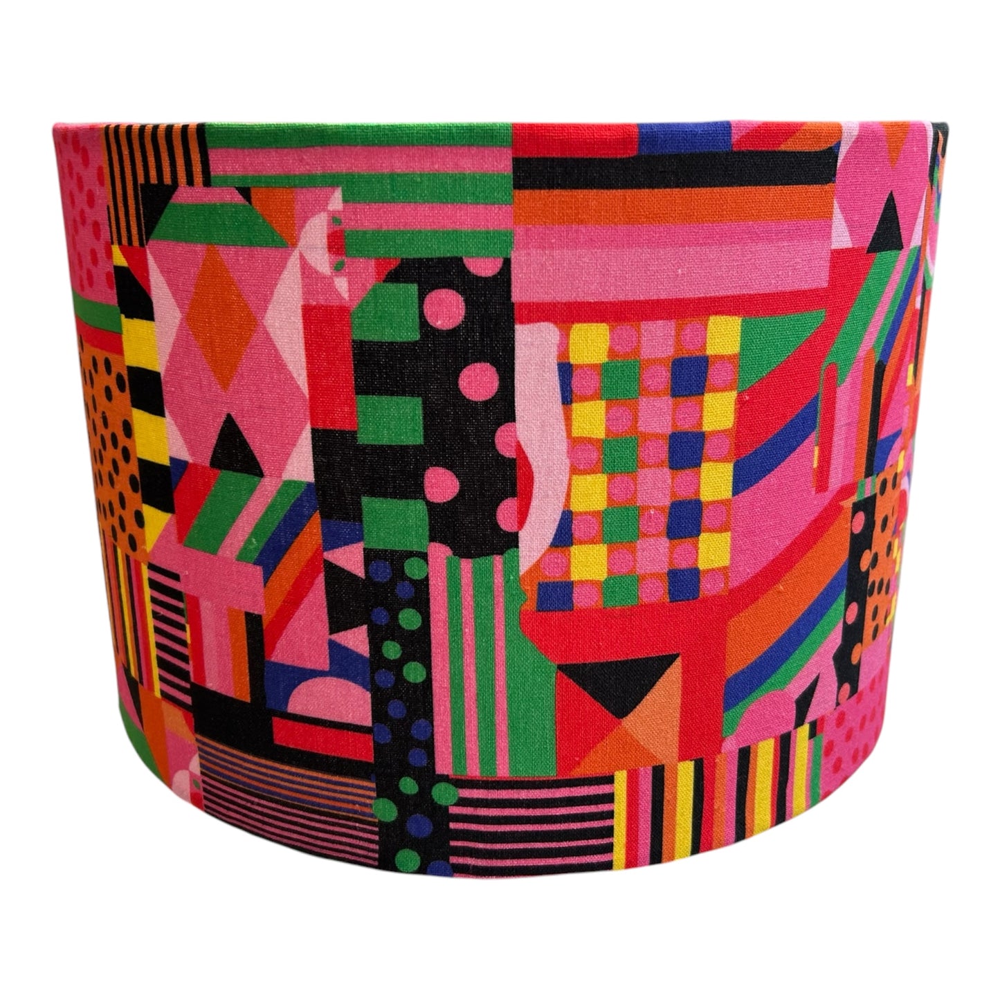 Pink and brilliant geomatic coloured lampshade