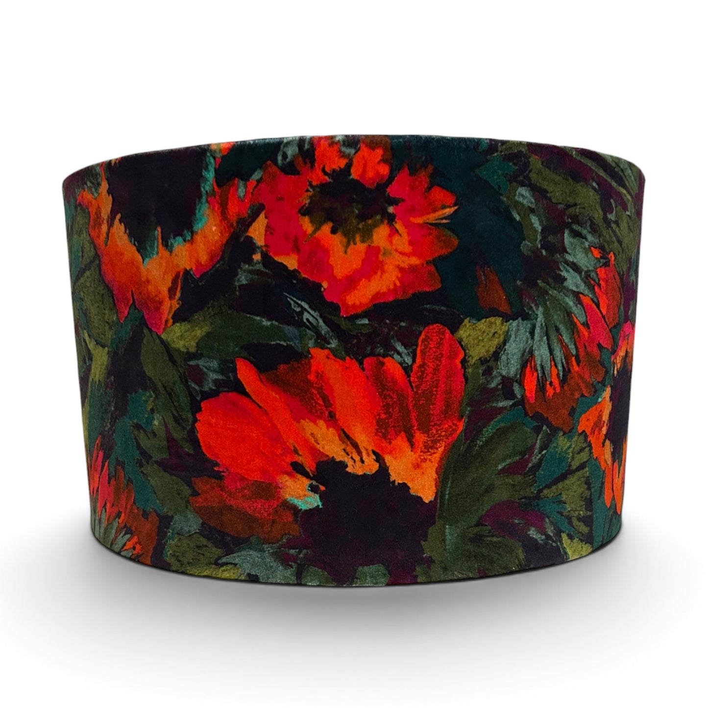Fire Rudbeckia printed velvet with Gold lining