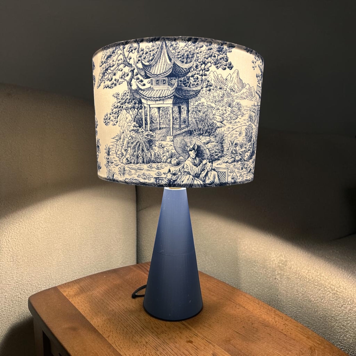 Japanese Blue and white Tea Garden Lampshade